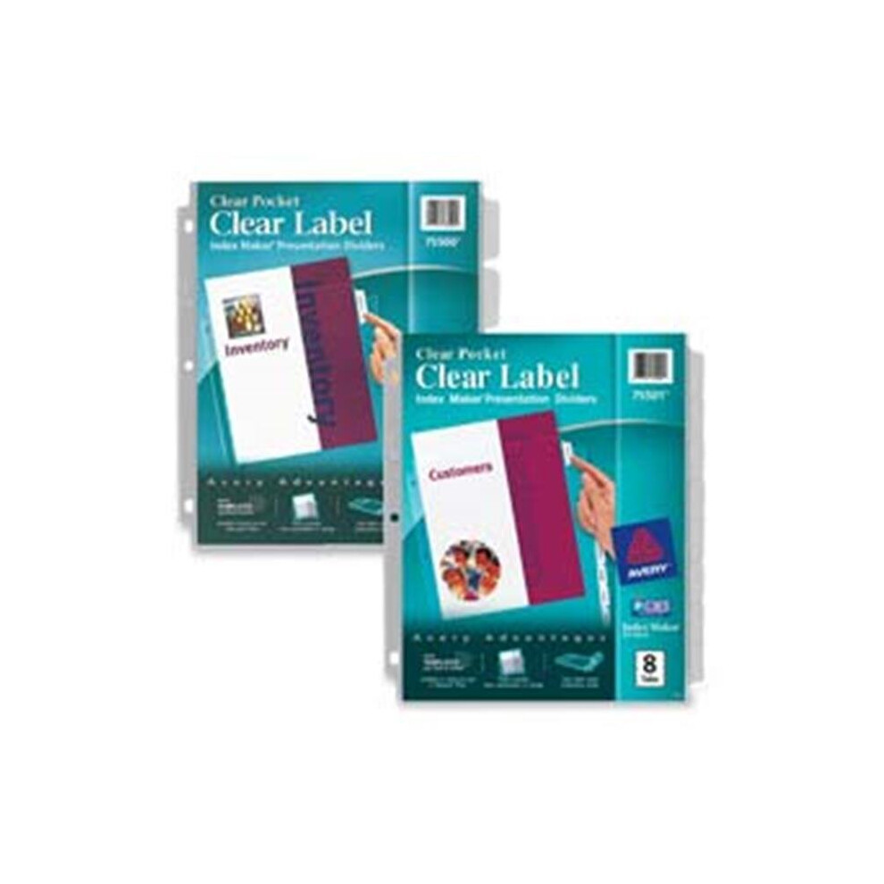 Avery Consumer Products  Divider-Sheet Protector- w- Clear Pocket- Punched- 8-Tab- Clear-image-OPC-PB6PNJX-NEW