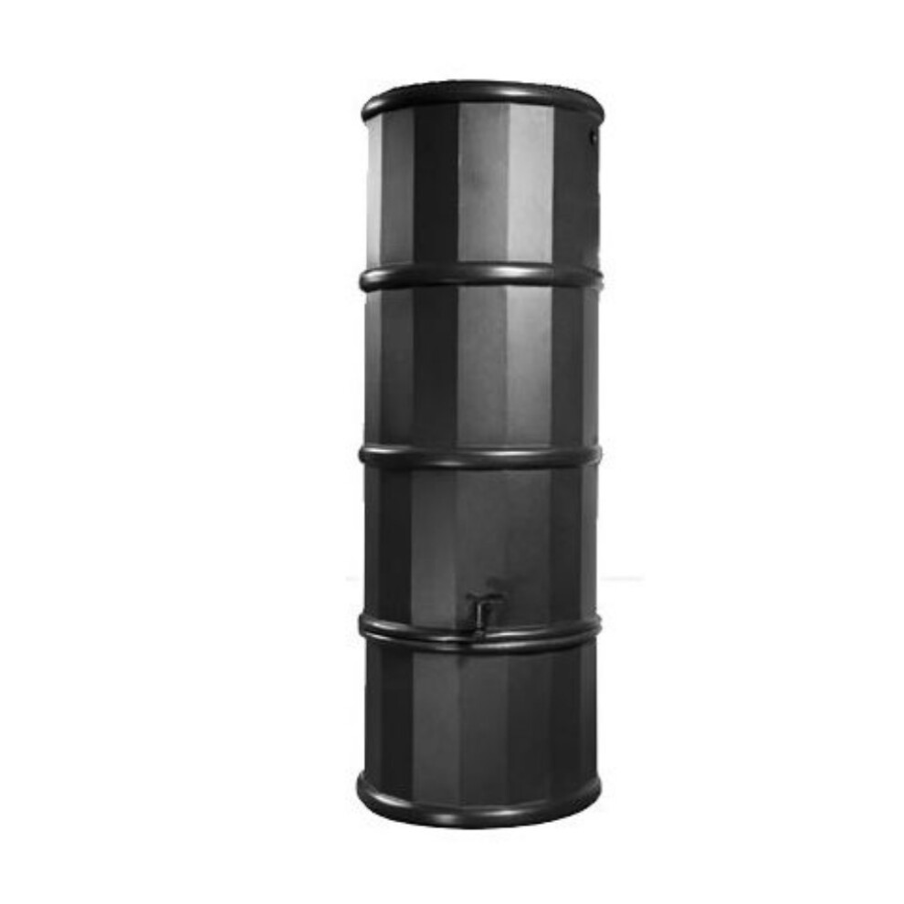 110L Slimline Polybutt Water Butt, Black UK Rainwater Storage Tank