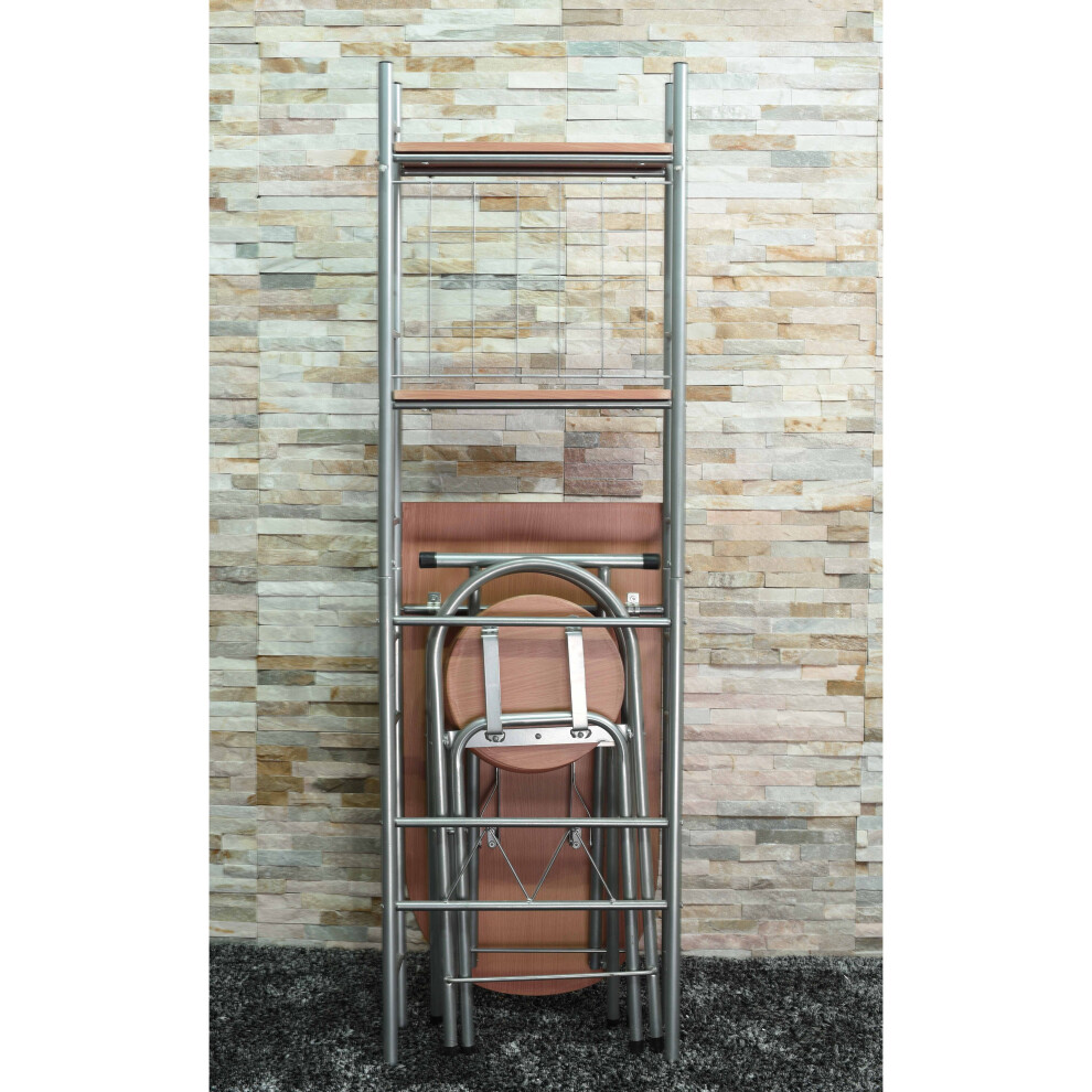 Space Saving Foldable Kitchen Breakfast Bar 2 Seater Dining Table and Chairs
