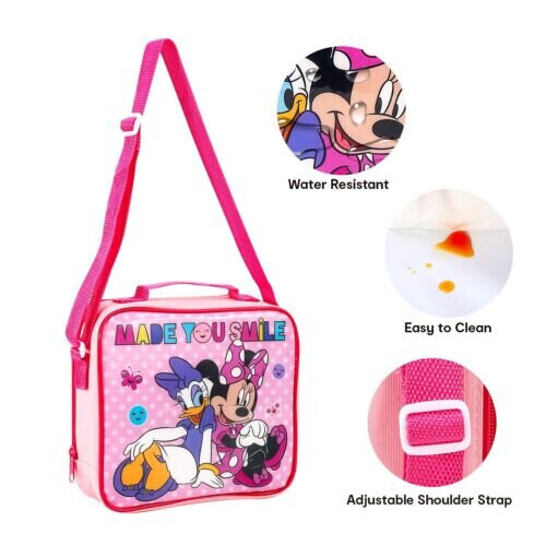 Disney Minnie Mouse Daisy Duck Insulated 3 Piece Lunch Bag Set Girls Pink on OnBuy