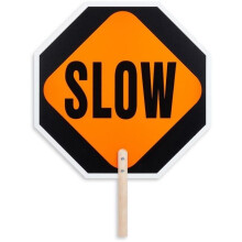 Tatco 0.2 x 18 in. Stop & Slow 2-Sided Handheld Sign