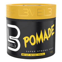 L3VEL3 Pomade - Delivers Brilliant Shine to Hair - Infused with Keratin - Gives Hair an Uplifting Scent - Extreme Hold - 500 ml