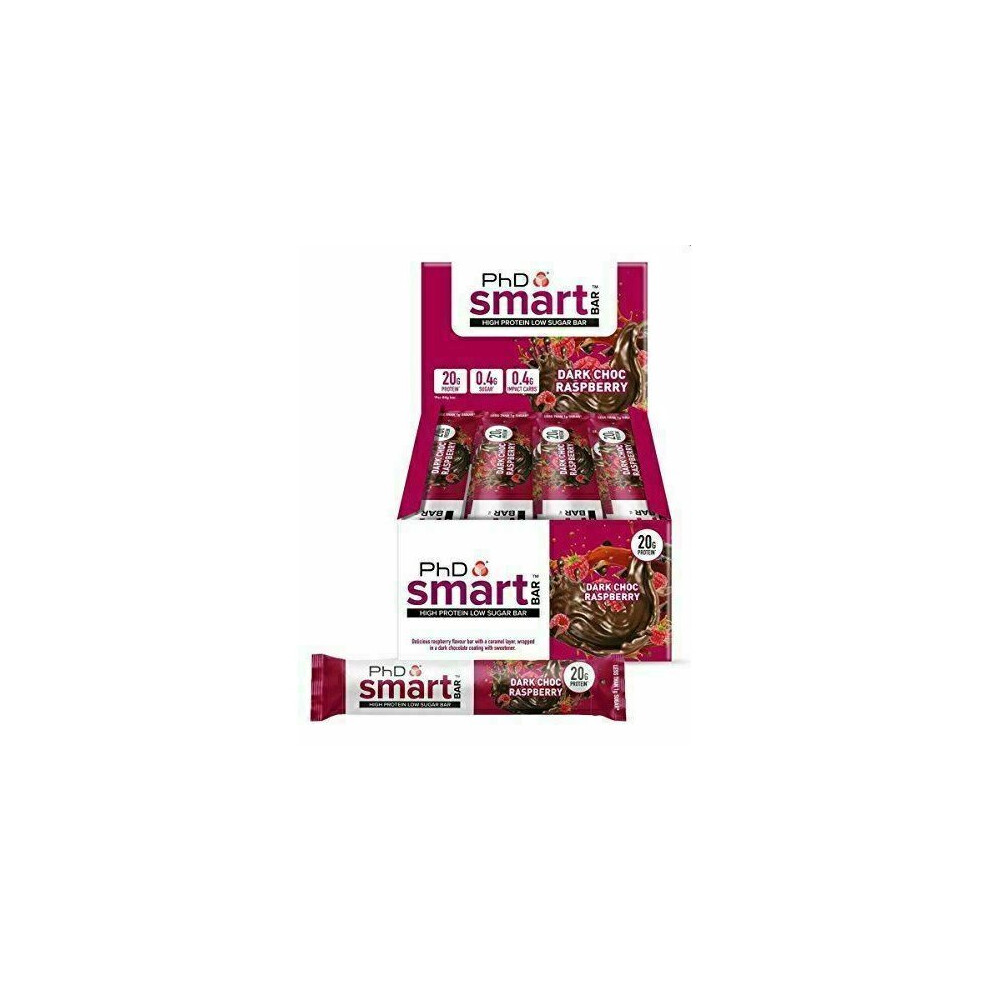 PhD Smart Bar Dark Chocolate & Raspberry 12 x 64g