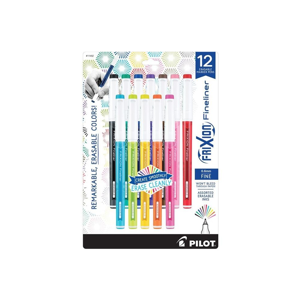 Pilot  Frixion Fineliner Erasable Marker Pens - 12 Piece