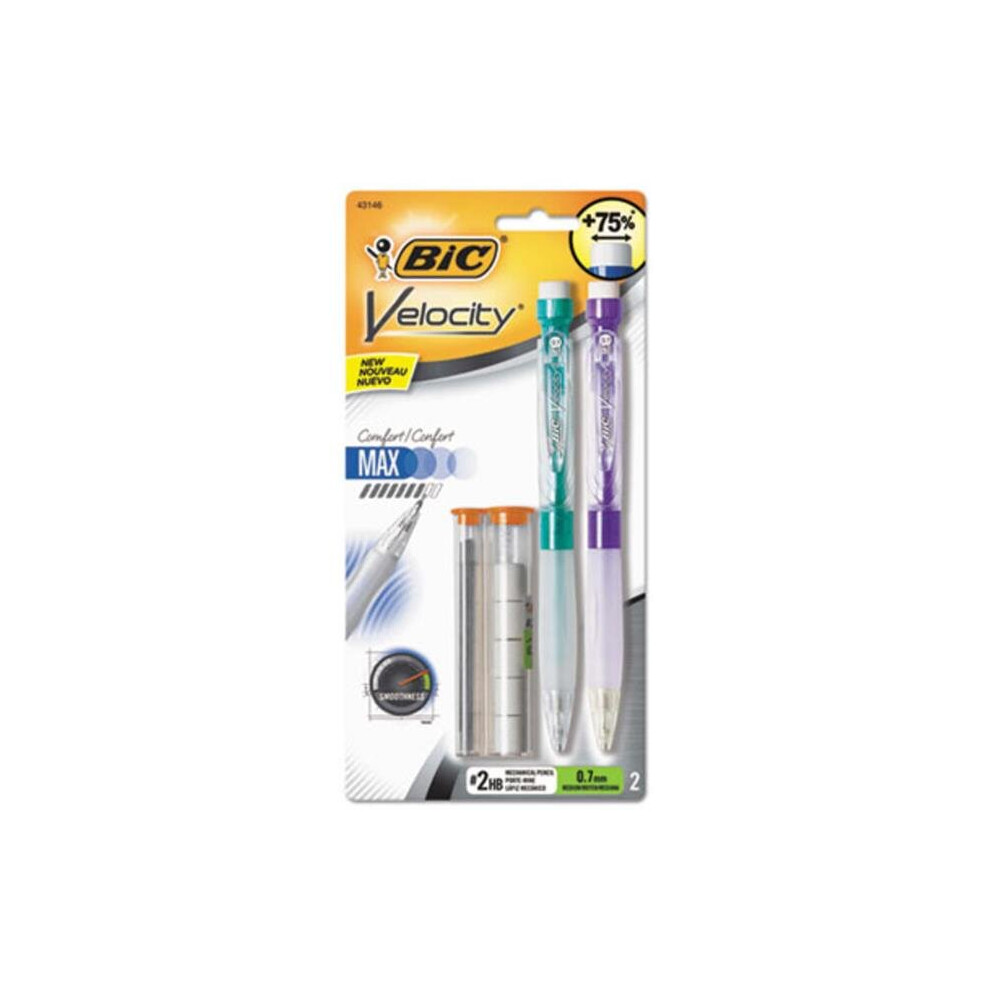 Bic Corporation  Velocity Max Pencil, 0.7 Mm, Assorted, 2 & Pack