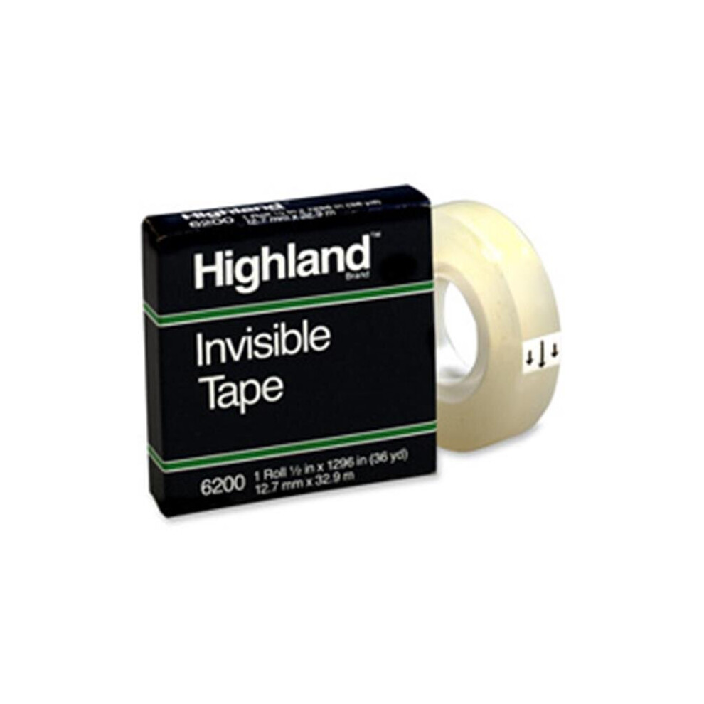 3M MMM341296 Invisible Tape, 1 in. Core, .75 in. x 1296 in., Clear