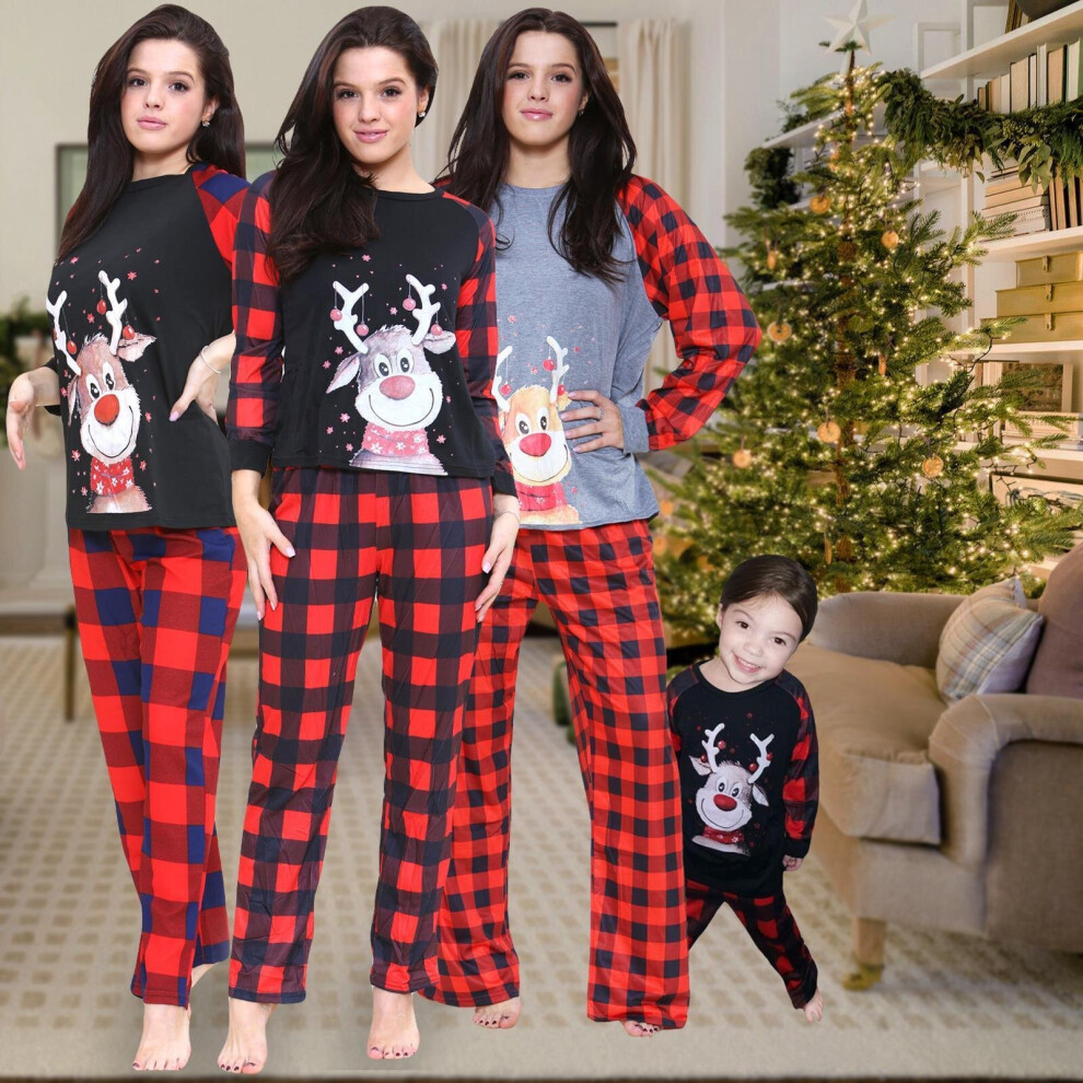 (L) Christmas Pyjamas Family Matching Adult Kids Xmas Nightwear Pajamas Set