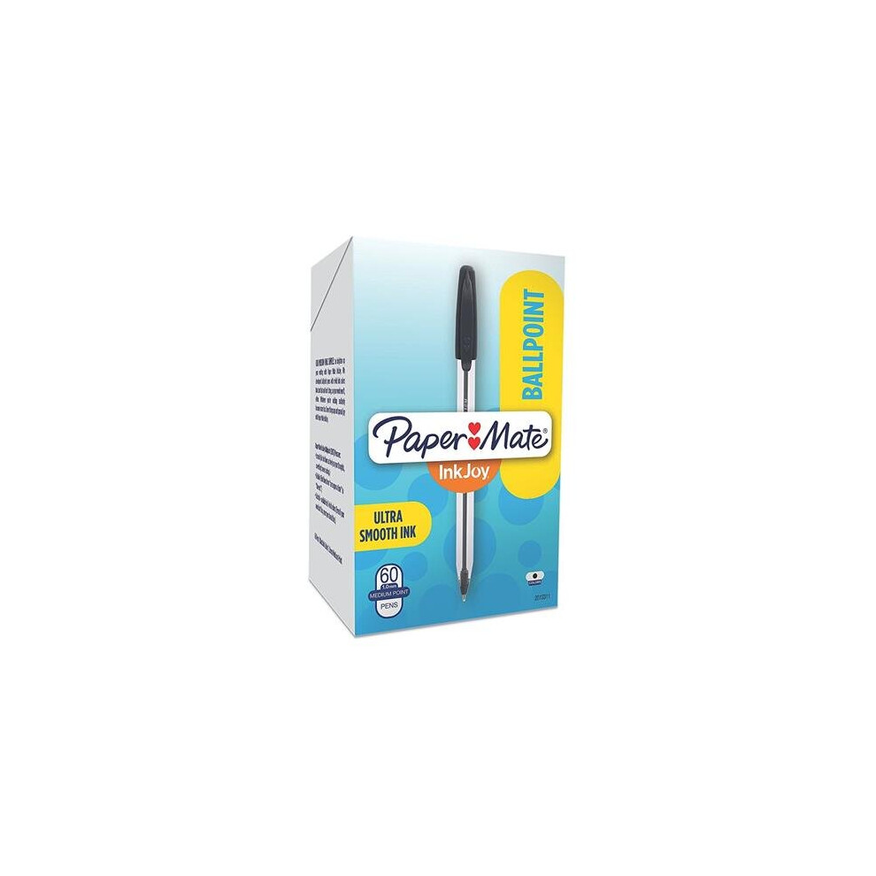 Papermate  Medium Point Ballpoint Pens 1.0 mm., Black - 60 Count