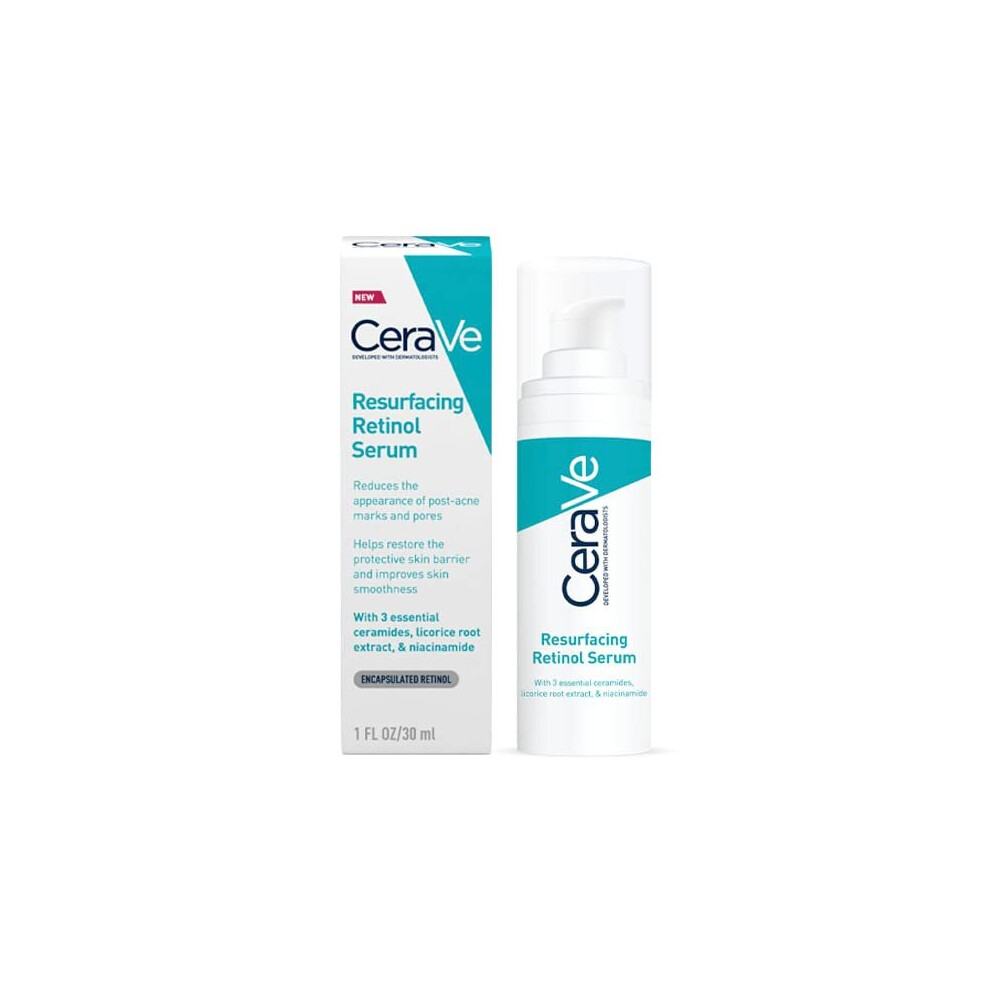 Cerave Resurfacing Retinol Serum With Ceramides & Niacinamide For Blemish-Prone Skin 30Ml, Clear