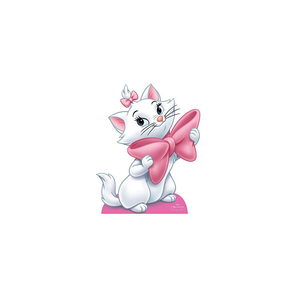 STAR CUTOUTS SC4219 Marie Aristocats White Cat Large Pink Bow Star Mini Cardboard Cutout Disney Classic