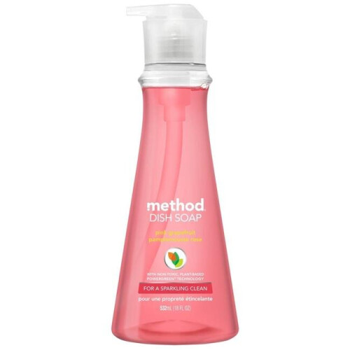 Method Method Products  18 fl oz Dish Soap Pump, Pink Grapefruit