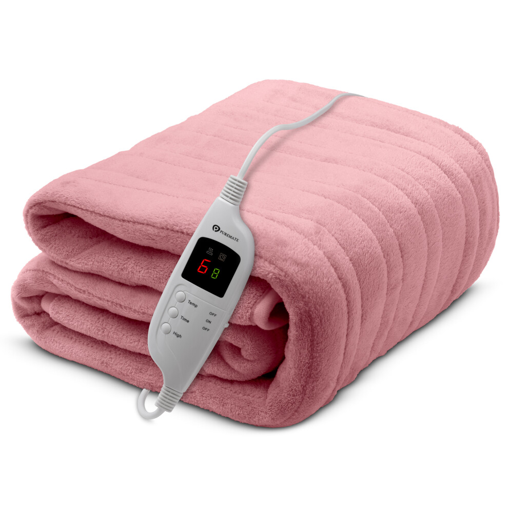 (Pink) CozyMate Fleece Electric Heated Throw