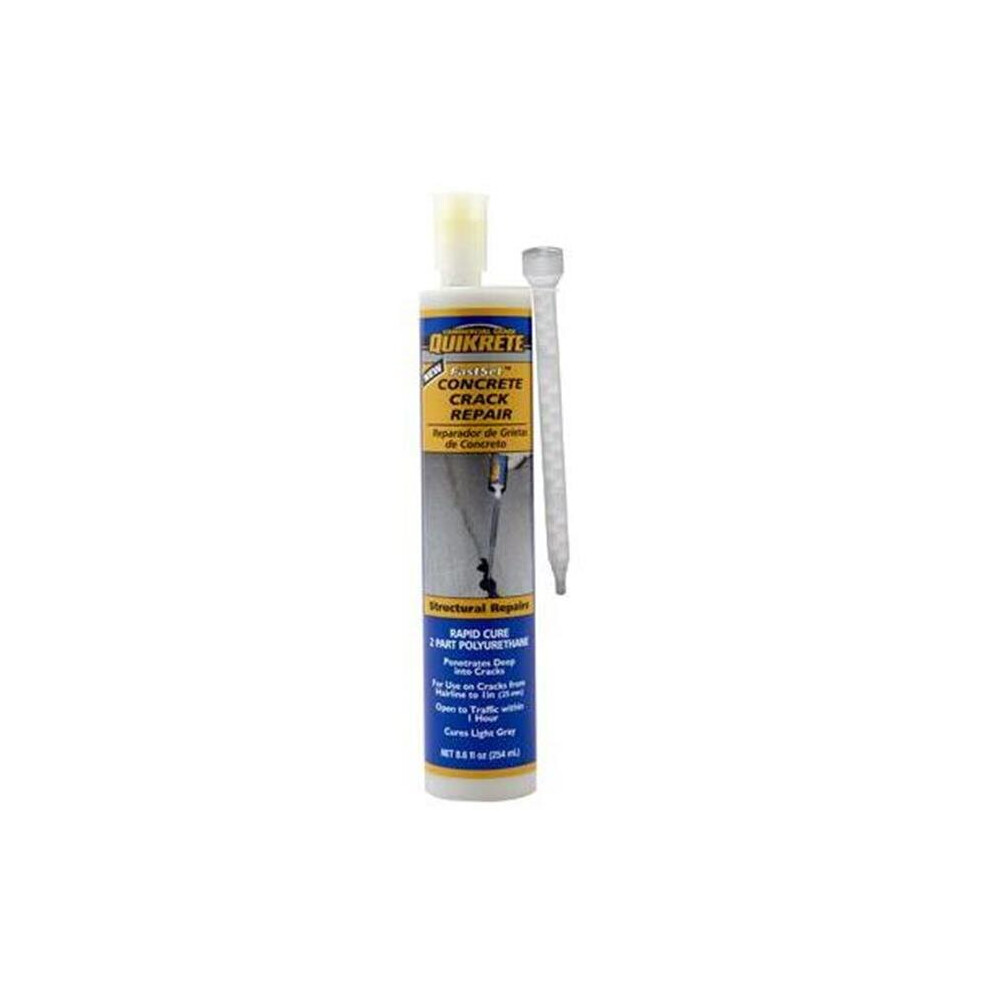 Quikrete 8.6 Oz Fast Epox Repair Crack Filler, Grey 758218479889