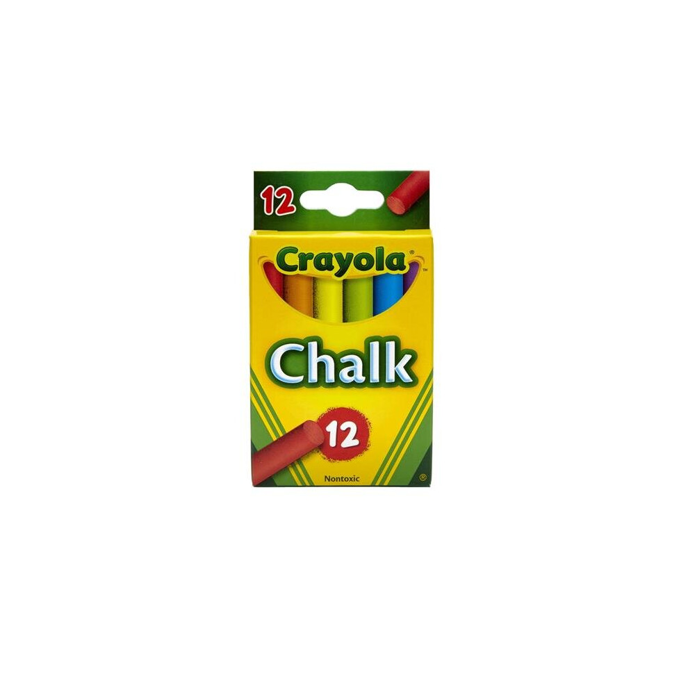Crayola Non-Toxic Colored Chalk, Assorted Color, Pack 12