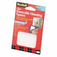 3M Adhesive Mounting Squares- Removable- .69in.x.69in.- Clear