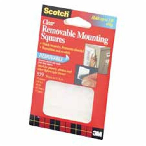 3M 3M  Adhesive Mounting Squares- Removable- .69in.x.69in.- Clear