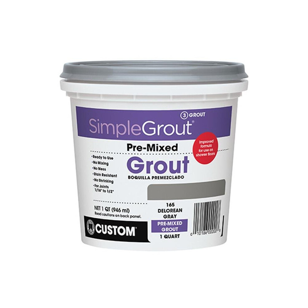 Building Products Pmg165qt Quart Pre-Mixed Grout, Delorean Gray 758218457078
