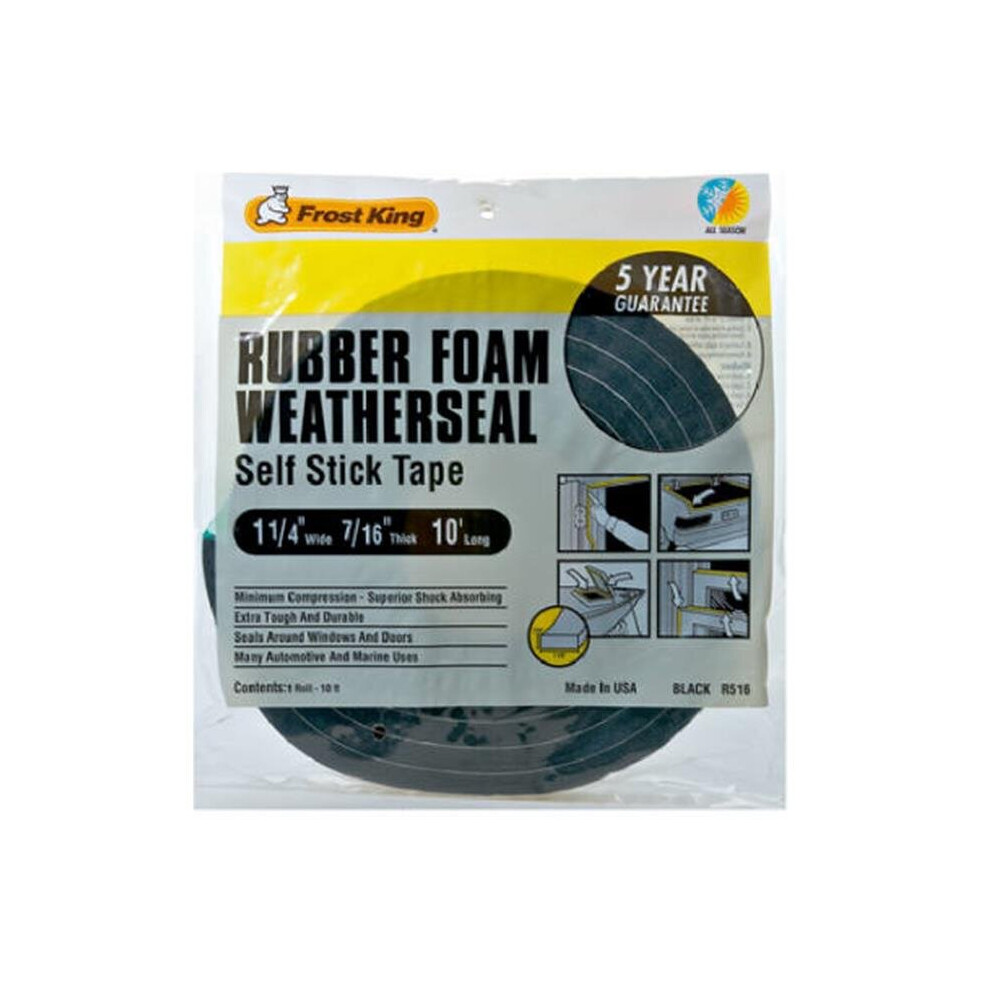 Thermwell R516h 1.25 X 0.44 In. Black Foam Weather-Strip Tape 758218506165
