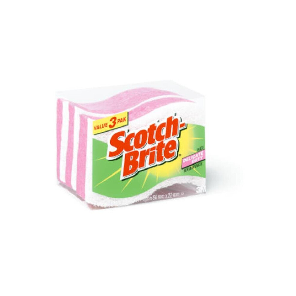 Scotch Brite Dd-3 Delicate Duty Scrub Sponge, 3 Pack 3M