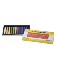 Pacon School Smart Square Chalk Pastels, Assorted Colors, Set of 12