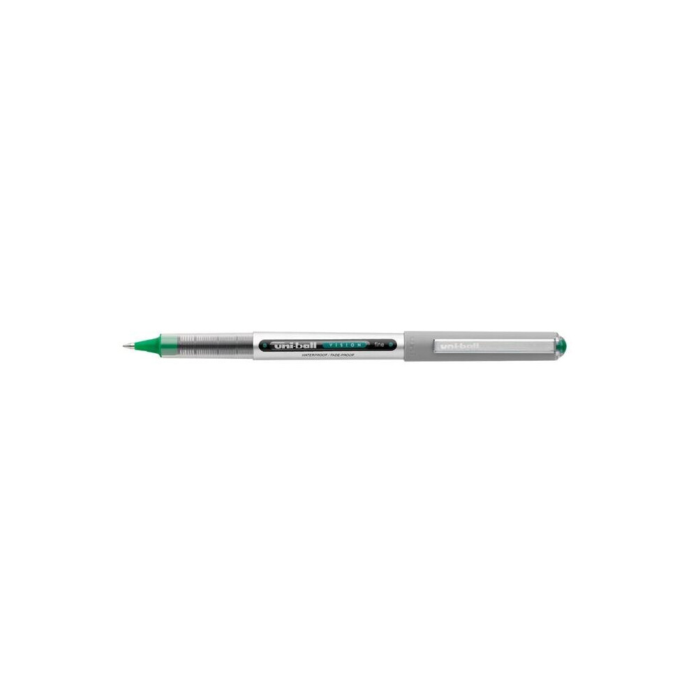 Uni-Ball Vision Waterproof Rollerball Pen, 0.7 Mm. Fine Tip, Evergreen