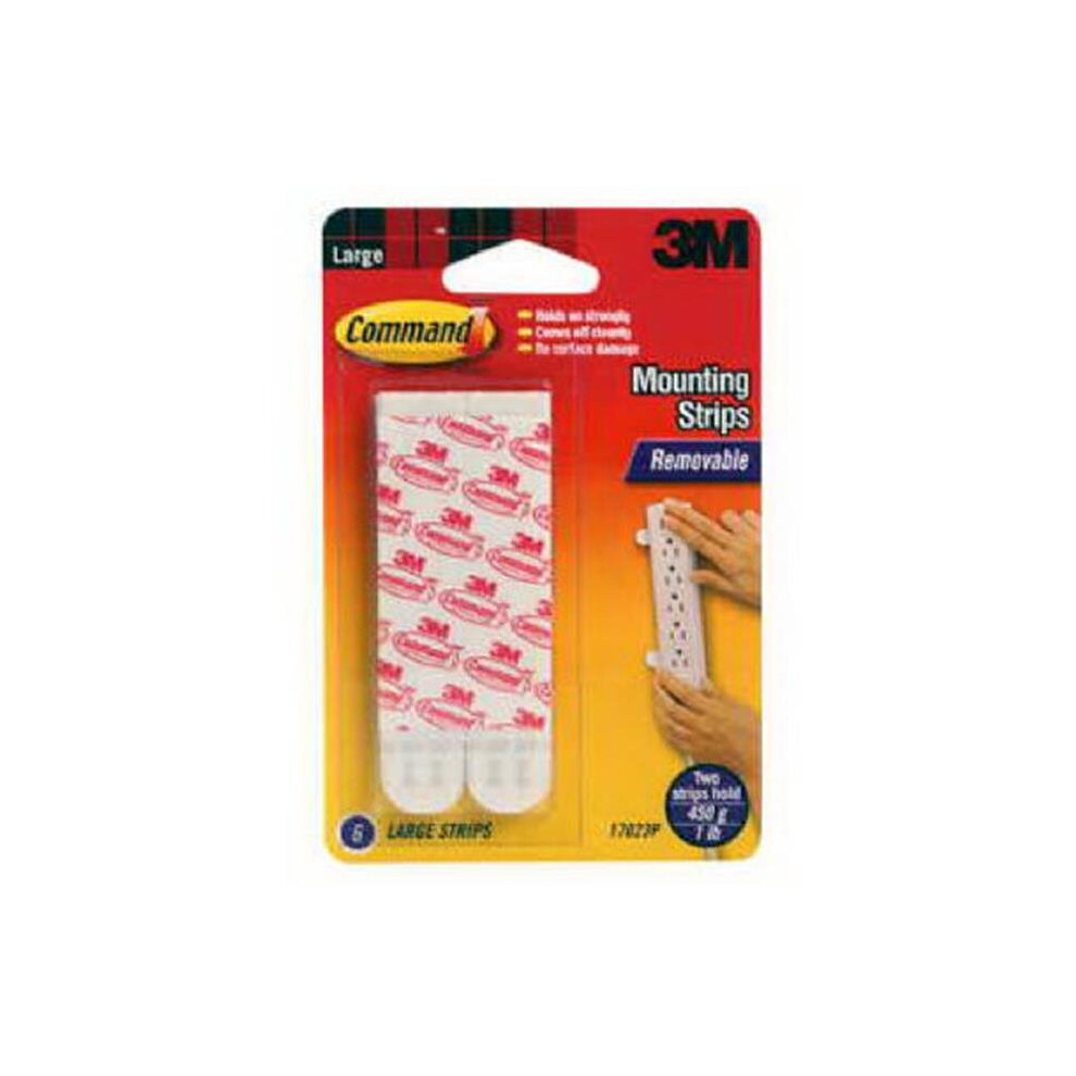 3M 17023P Command Large Mounting Strips, 6 Count