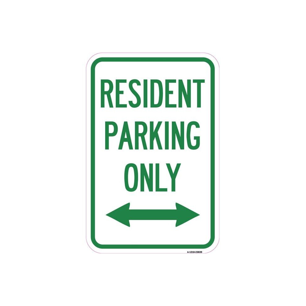 SignMission  12 x 18 in. Aluminum Sign - Reserved Parking Sign Resident Parking Only with Bi-Directional Arrow-image-OPC-PB6Q687-NEW