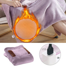 USB Electric Heated Blanket Fleece Heated Throw for Home Travel Office