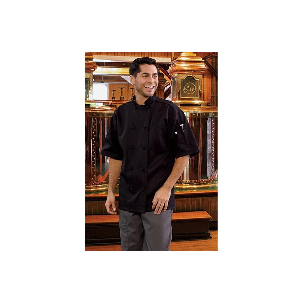 Uncommon Threads  Monterey Chef Coat in Black - Large