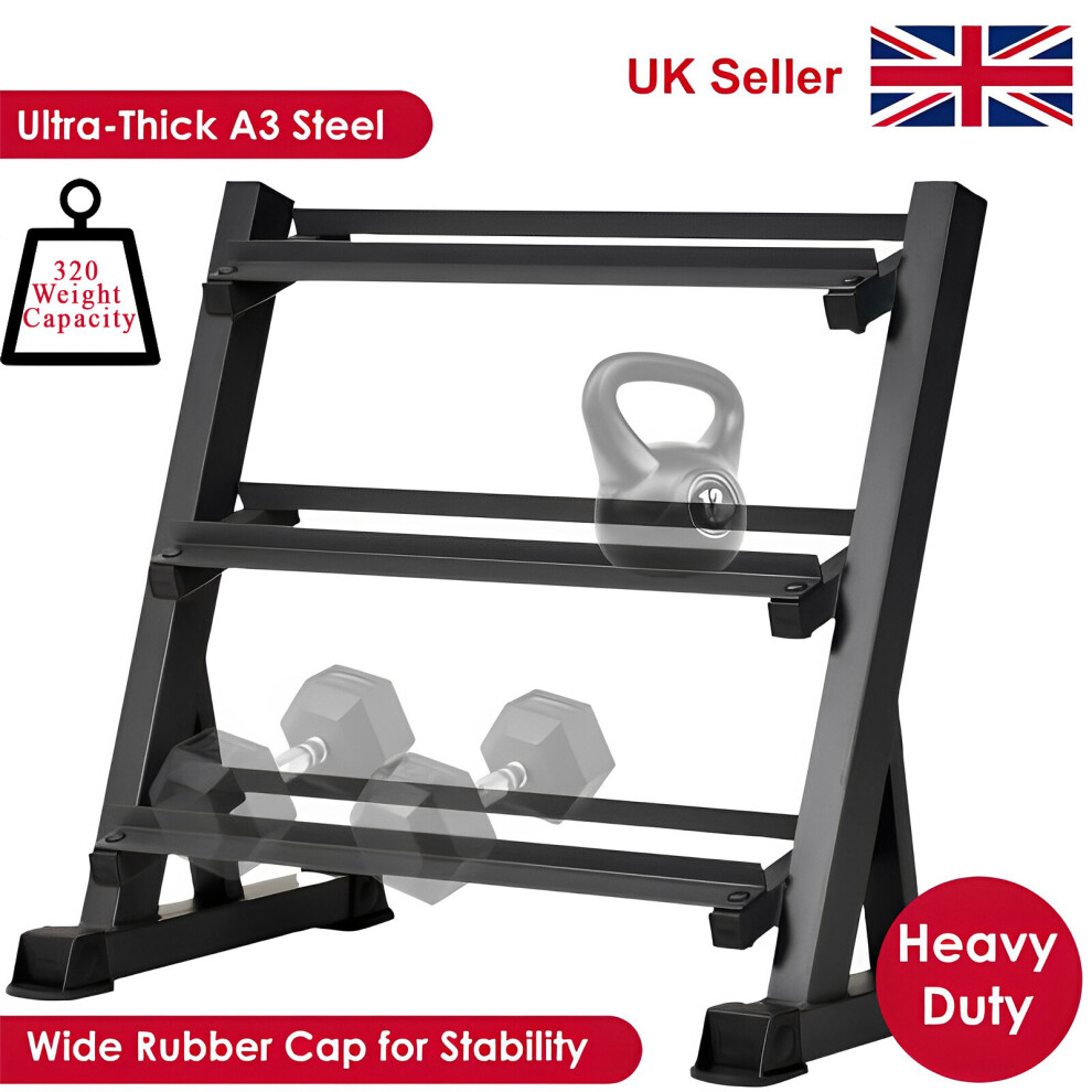 Dumbbell Rack Storage Stand Hex Weight Heavy Duty 3 Tier