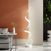 (White) Modern Living Room LED Spiral Floor Lamp in White Light