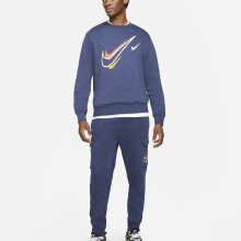 (S) Nike Mens Multi Swoosh Blue Crew Neck Full Tracksuit