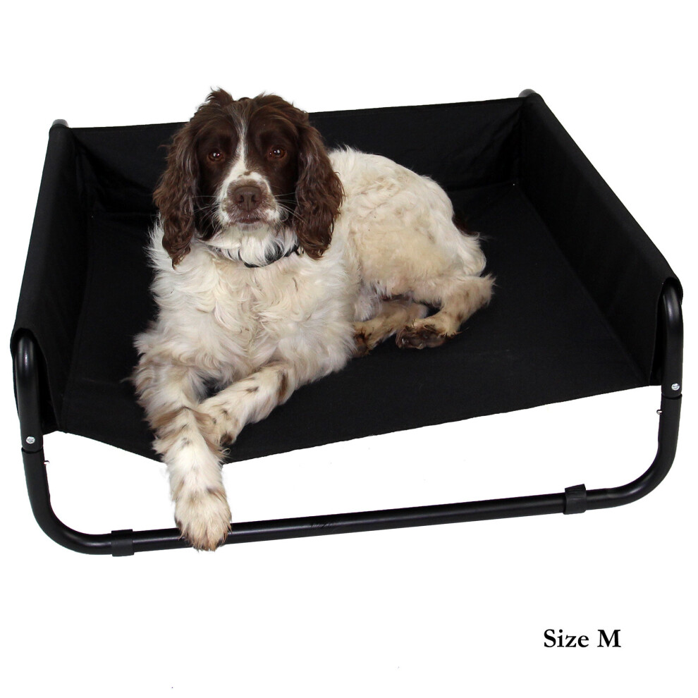 Actiaspet Medium Elevated Dog Bed With Raised Sides Black