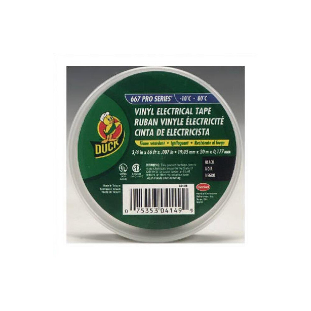 Duck 04149 0.75 In. X 66 Ft. Black Electrical Tape 758218976913