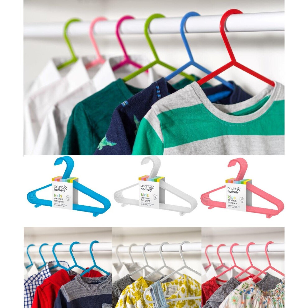 Clone of Children Kids Plastic Clothes Hanger Multi Coloured Baby Coat Skirts Trousers UK