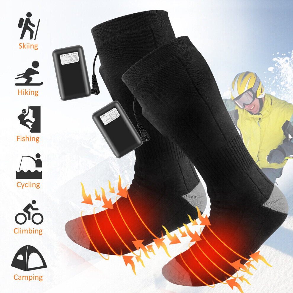 Unisex Electric Heated Socks Foot Winter Warmer Socks USB Rechargeable