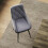 Living And Home (Grey) 2pcs Velvet Metal Legs Button Upholstered Dining Chairs 2