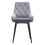 Living And Home (Grey) 2pcs Velvet Metal Legs Button Upholstered Dining Chairs 3
