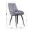 Living And Home (Grey) 2pcs Velvet Metal Legs Button Upholstered Dining Chairs 6