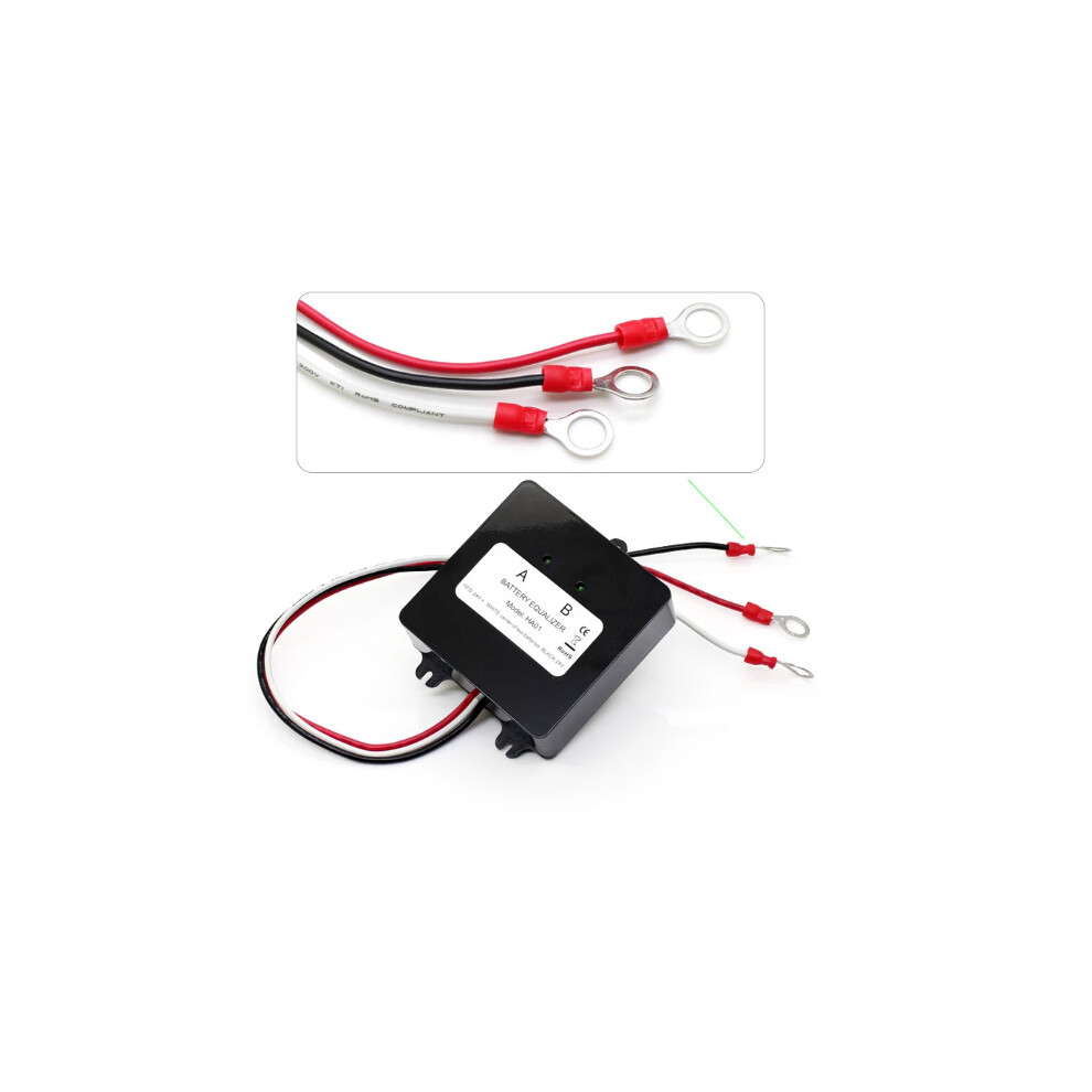 2x12V Battery Equalizer Battery Balancer Charger Regulator Connection