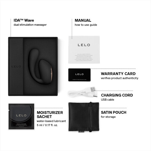 LELO (Black) LELO IDA Wave - App Connected Couples Massager 2