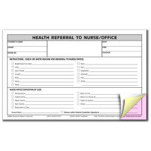 Hammond & Stephens 1473626 3 Parts Carbonless Nurse & Office Referral Form, 5 x 8 in. - Pink - Canary - White - Pack of 100