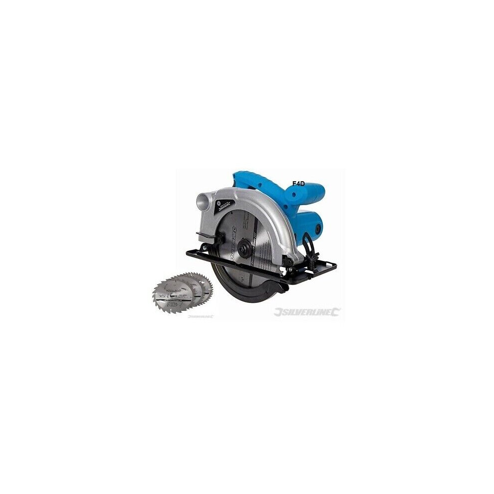 SILVERLINE 1200W 185MM TCT CIRCULAR SAW & 4X CUTTING BLADE WARRANTY 845135