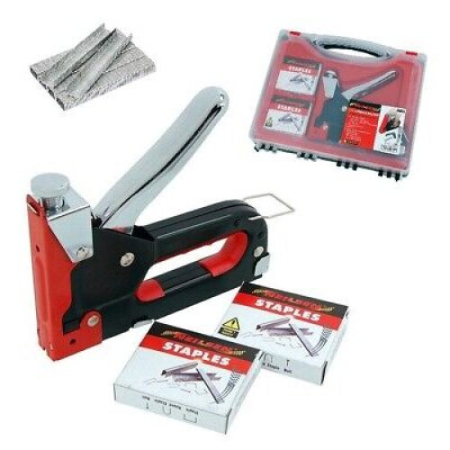 HEAVY DUTY 3 IN 1 UPHOLSTERY STAPLE & NAIL GUN TACKER 1600 STAPLES