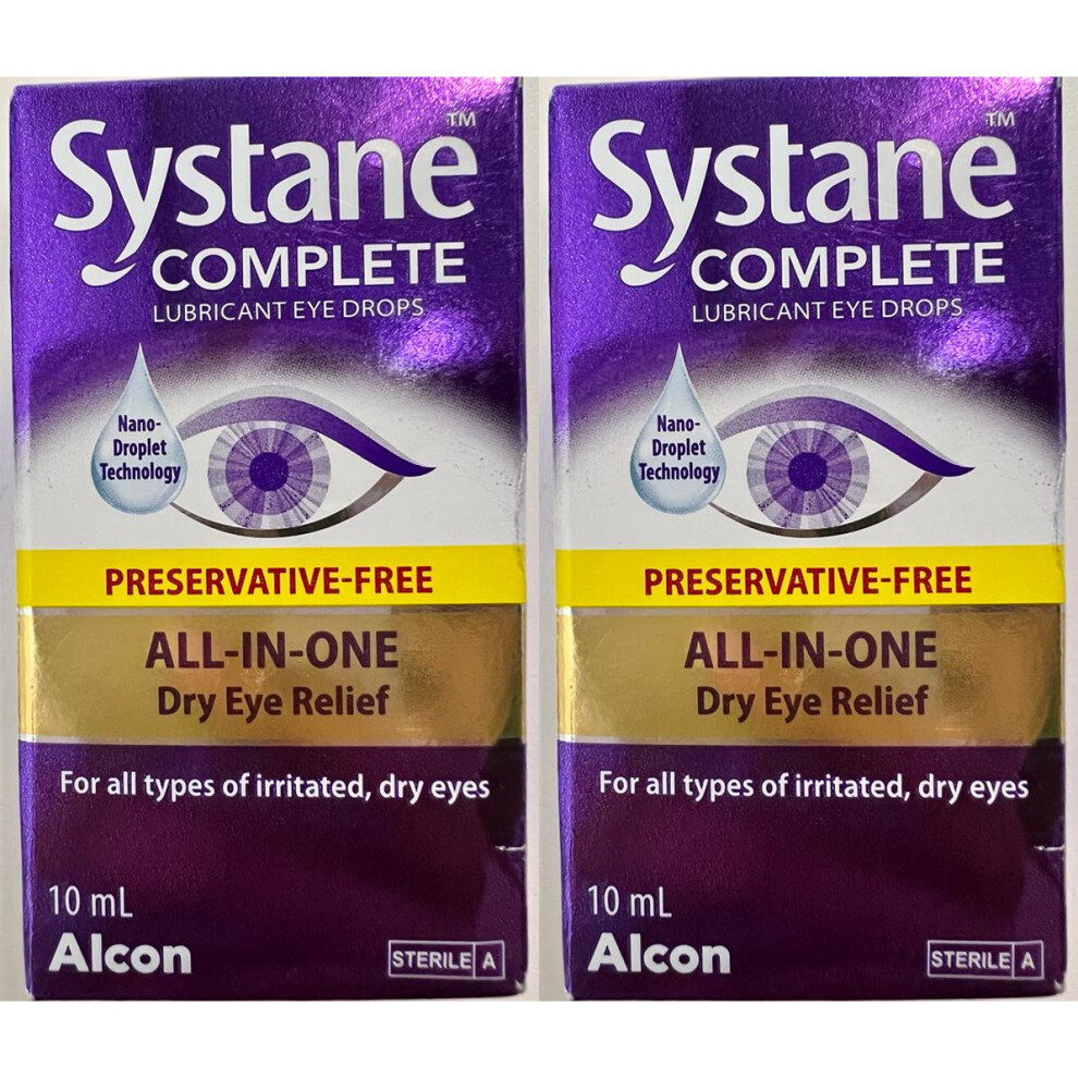 Systane Complete Lubricant Eye drops  Preservative free 3ml (Bundle 2)