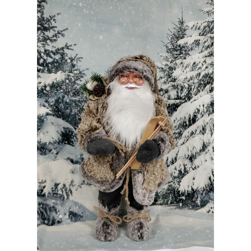 Alpine Santa Traditional Standing Father Christmas With Glasses 45cm