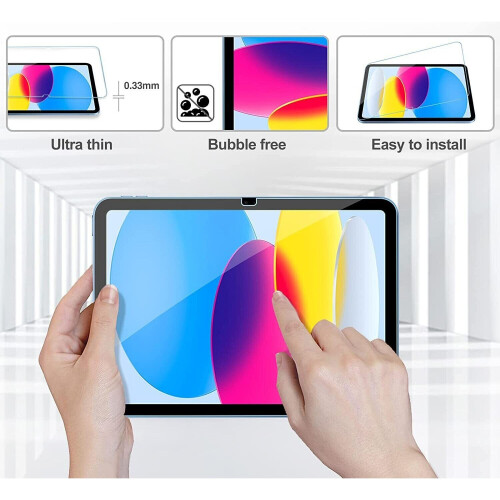Protetor de ecrÃ de vidro temperado compatÃvel com Apple iPad 10Âª geraÃ§Ão 10,9" polegadas 2022 2