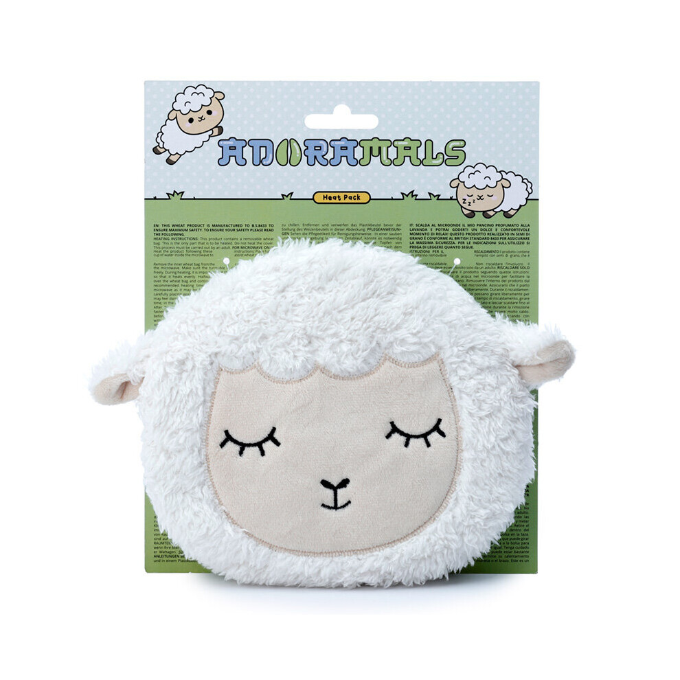 Pucka Sleepy Sheep Round Microwavable Plush Wheat And Lavender Heat Pack