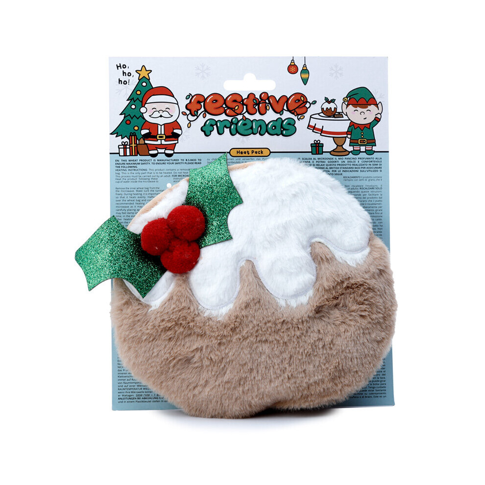 Pucka Lavender Christmas Pudding Round Microwavable Plush Wheat And Heat Pack