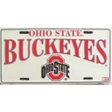 212 Main 2157 6 x 12 in. Ohio State Buckeyes White License Plate